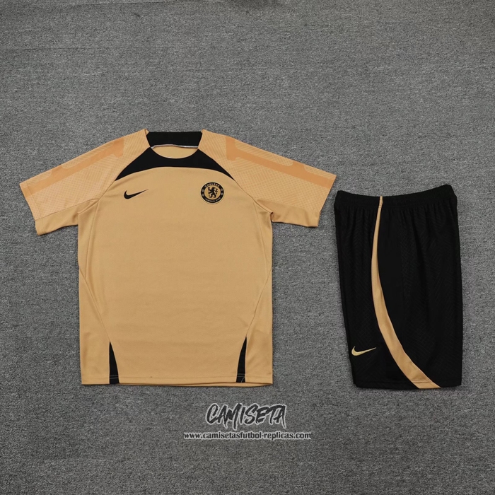Chandal del Chelsea 2022-2023 Manga Corta Oro - Pantalon Corto